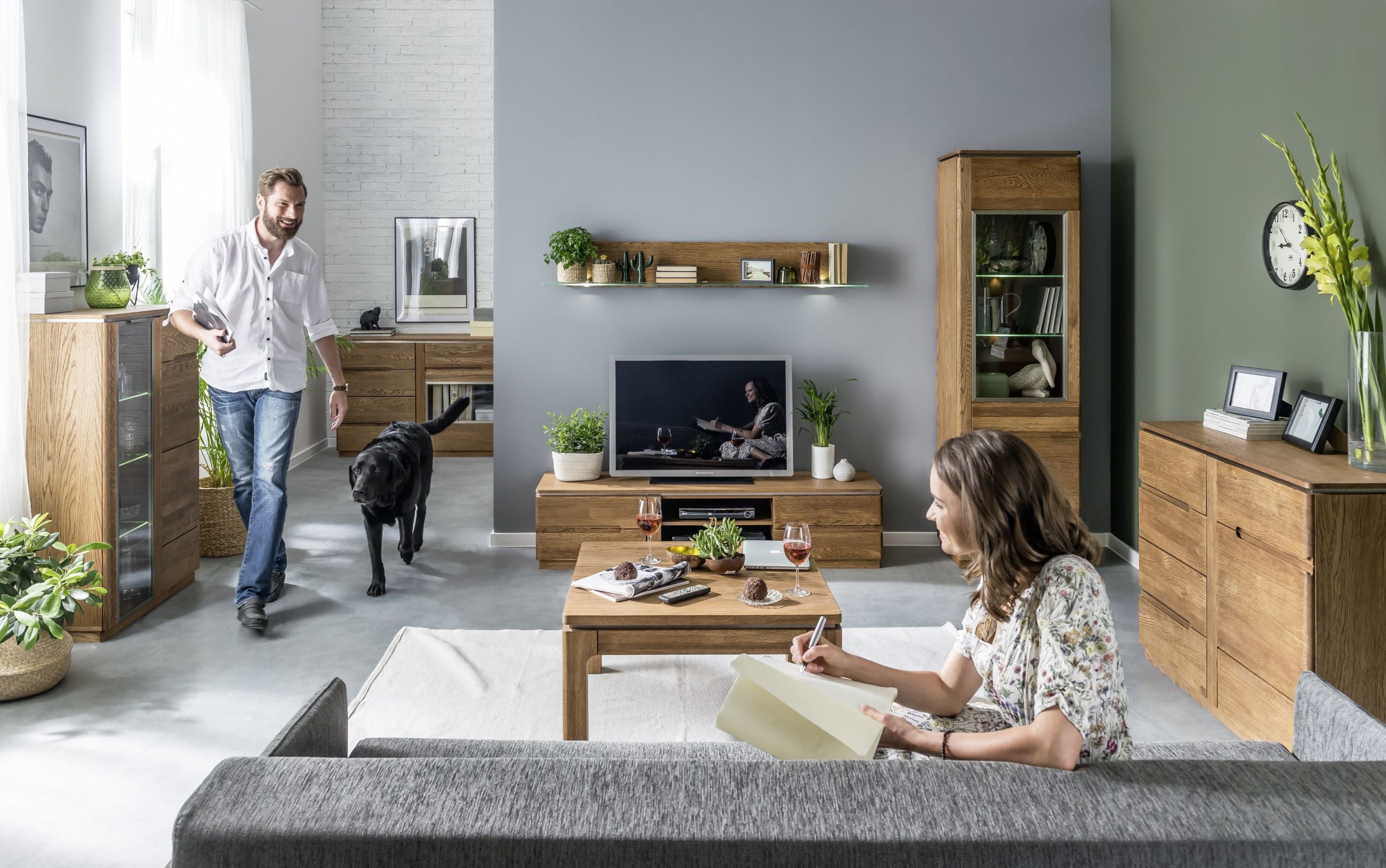 NordicStory Comoda o Mueble de TV de madera maciza de roble diseno rustico nordico escandinavo